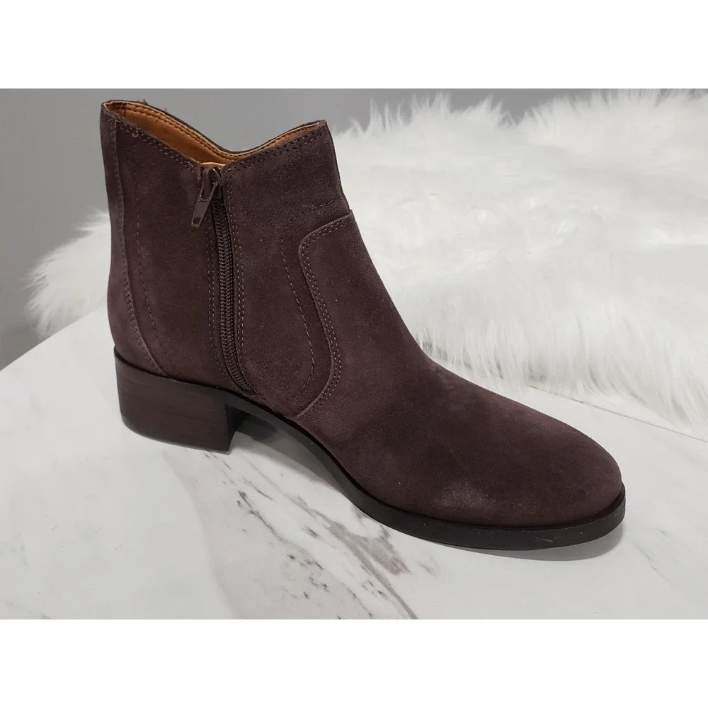 NEW NO BOX SIZE 8 Lucky Brand Pattrik Bootie suede ankle boots chocolate brown